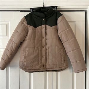 Backcountry Women’s Insulated Jacket Size Medium Tan and Hunter Green